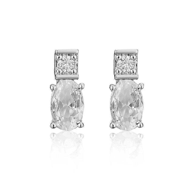 Boucles d'Oreilles Cristal Cuivre Plaqué 11g - Formes Géométriques – Image 3