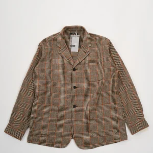 4B Cuffs Jacket Wool Linen Cotton Glen Plaid