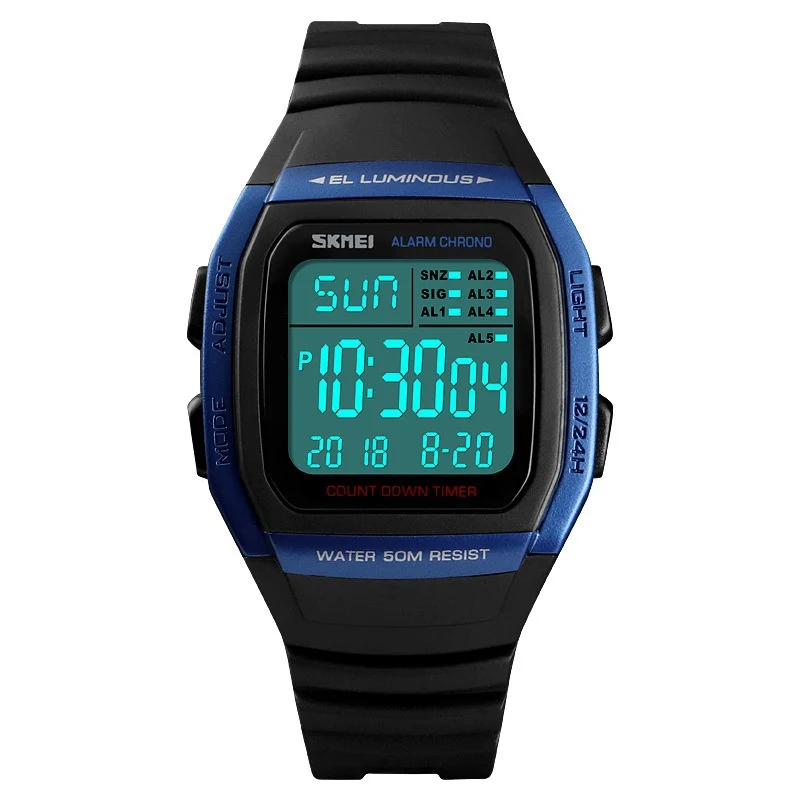 Montre Électronique Sport Carrée Étanche 50M - Double Affichage Multifonction – Image 9
