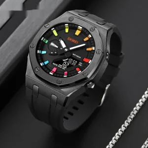 Montre Sport Électronique Étanche 100g - LED Lumineuse Multifonction 5 Alarmes SADJÉ
