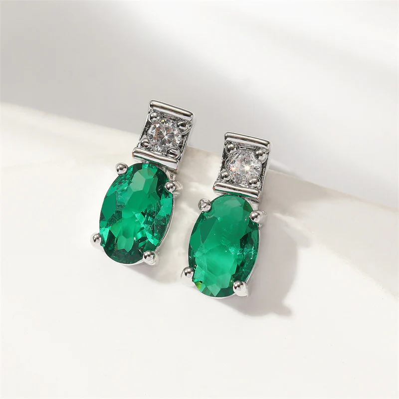 Boucles d'Oreilles Cristal Cuivre Plaqué 11g - Formes Géométriques – Image 7