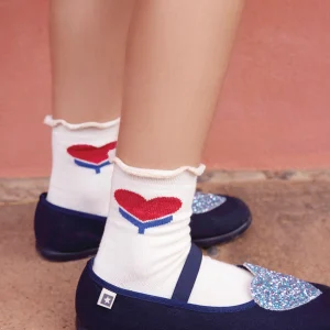 Chaussettes - Coeur Ecru Bonton