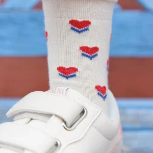 Chaussettes - Mini coeurs Ecru Bonton