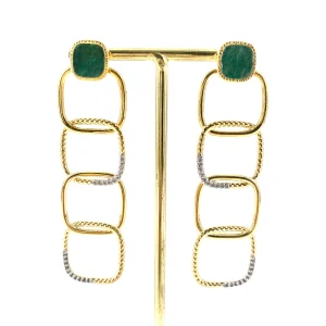 Boucles d'Oreilles Pendantes KAÏA Aventurine