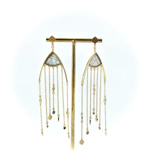 Boucles d'Oreilles Pendantes MINA Labradorite