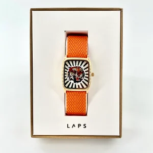 Montre BENGALLE Noir Bracelet Perlon Orange