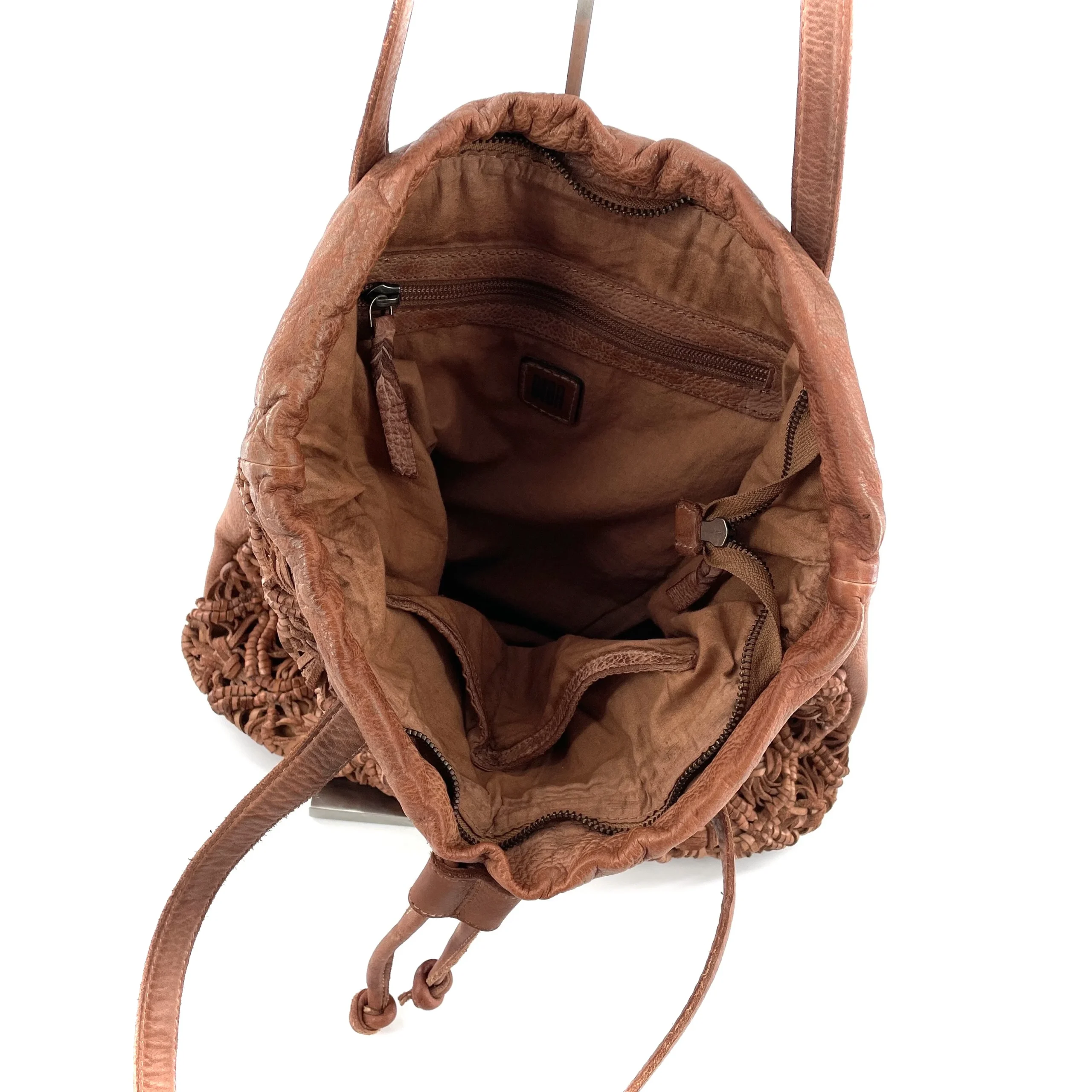 "Tote Bag" en Cuir Tressé Camel – Image 4