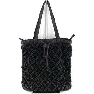 "Tote Bag" en Cuir Tressé Noir