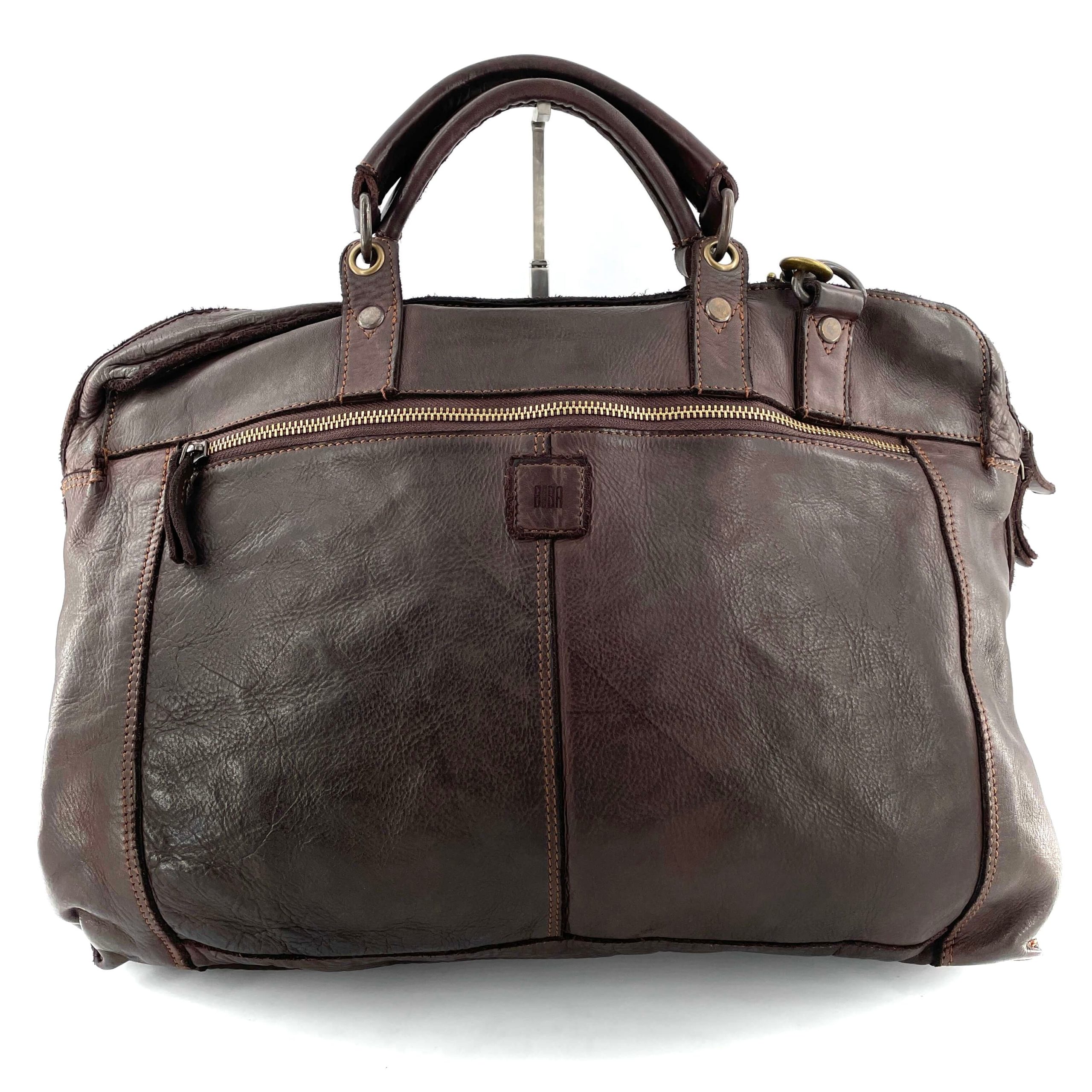 Cartable en Cuir Bi-Matière Marron Foncé – Image 5