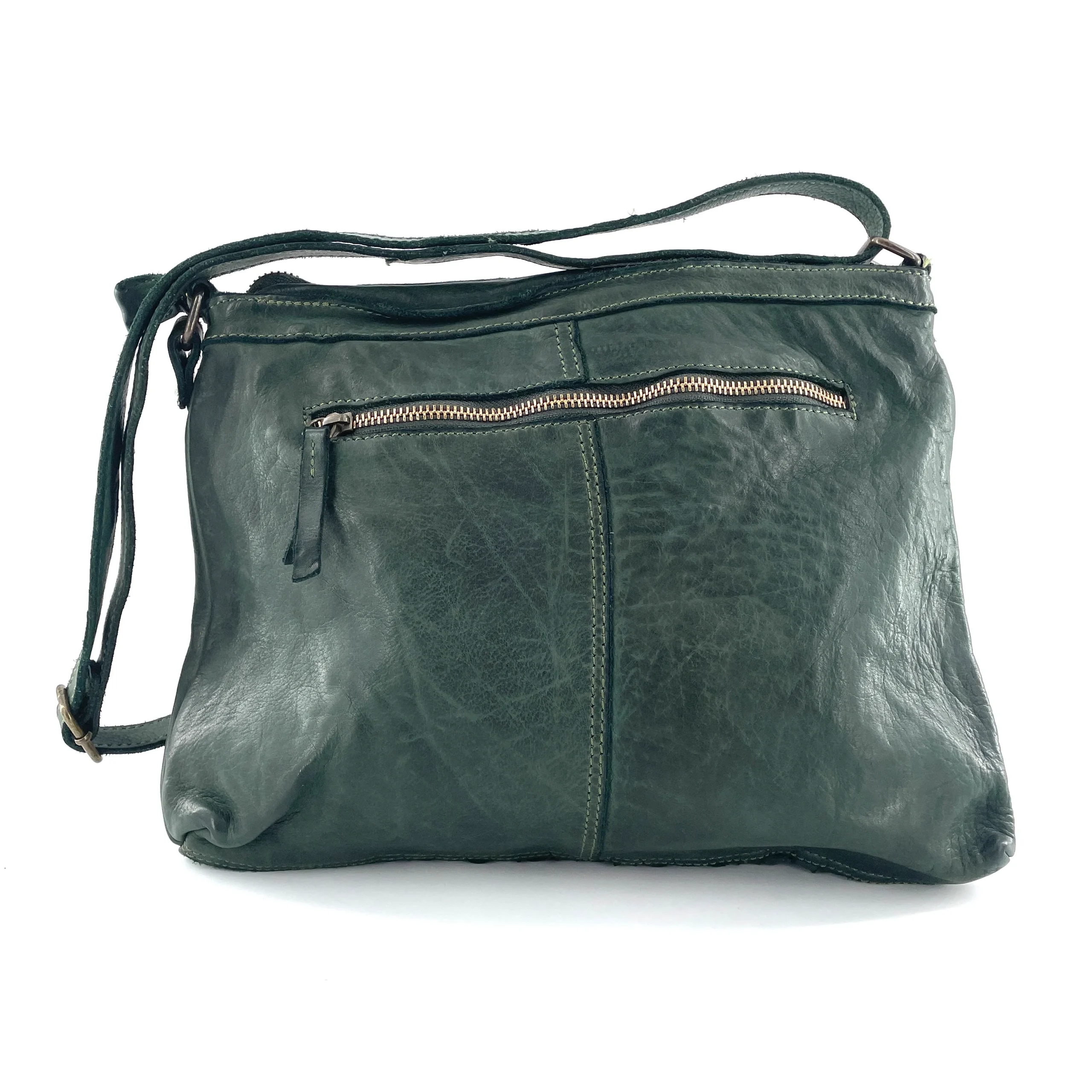 Sac Bandoulière en Cuir Tressé Vert – Image 5