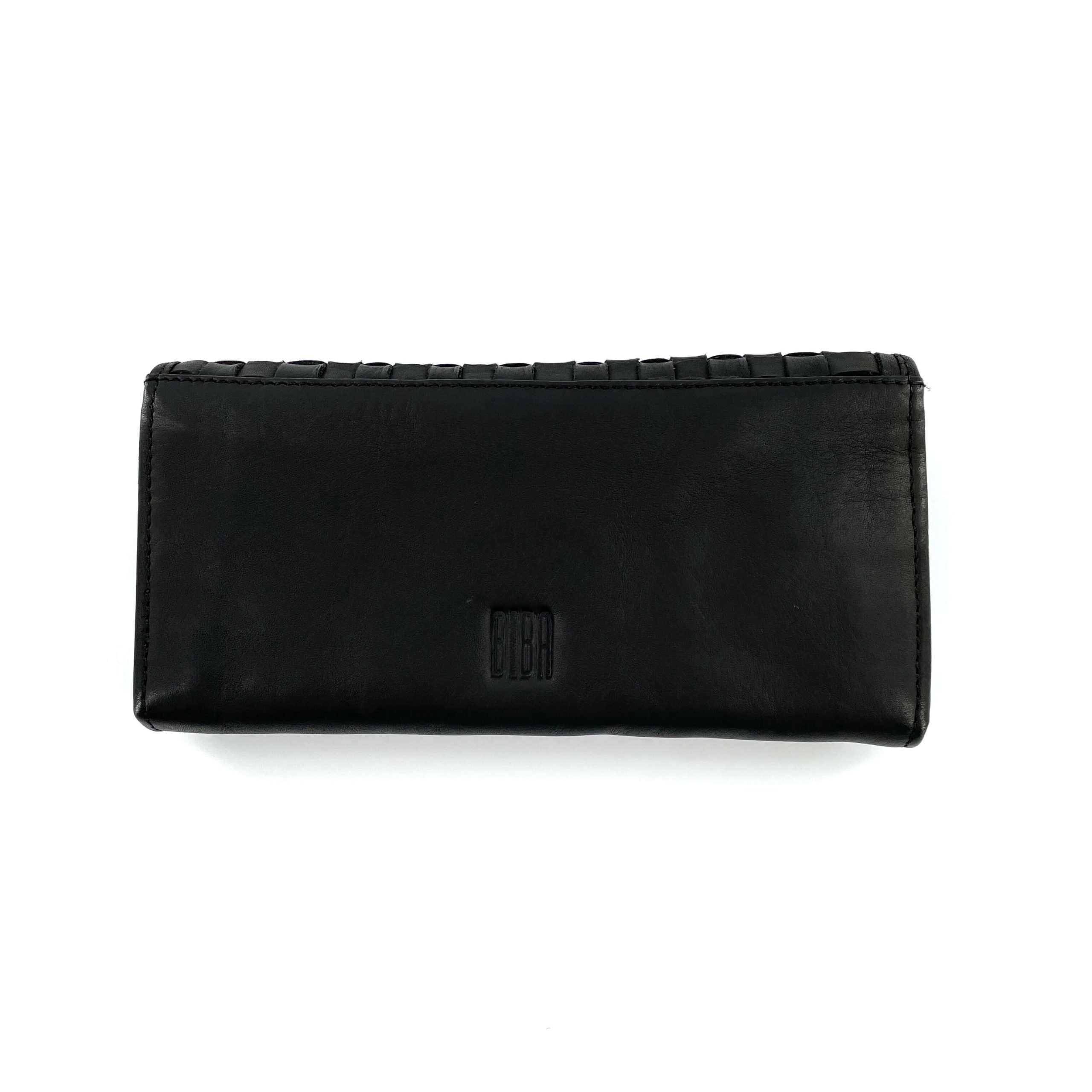 Portefeuille Cuir Tressé Plat Noir GM – Image 3