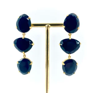 Boucles d'Oreilles Pendantes en Onyx Noir