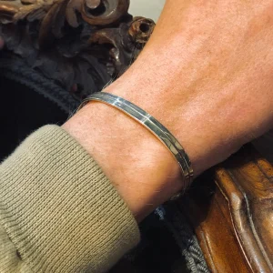 Demi-Jonc Argent Une Rainure