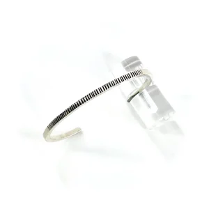 Demi-Jonc Fin en Argent Strié