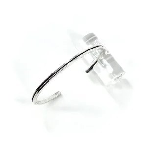 Demi-Jonc Fin en Argent Une Rainure