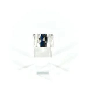 Anneau Large en Argent Martelé