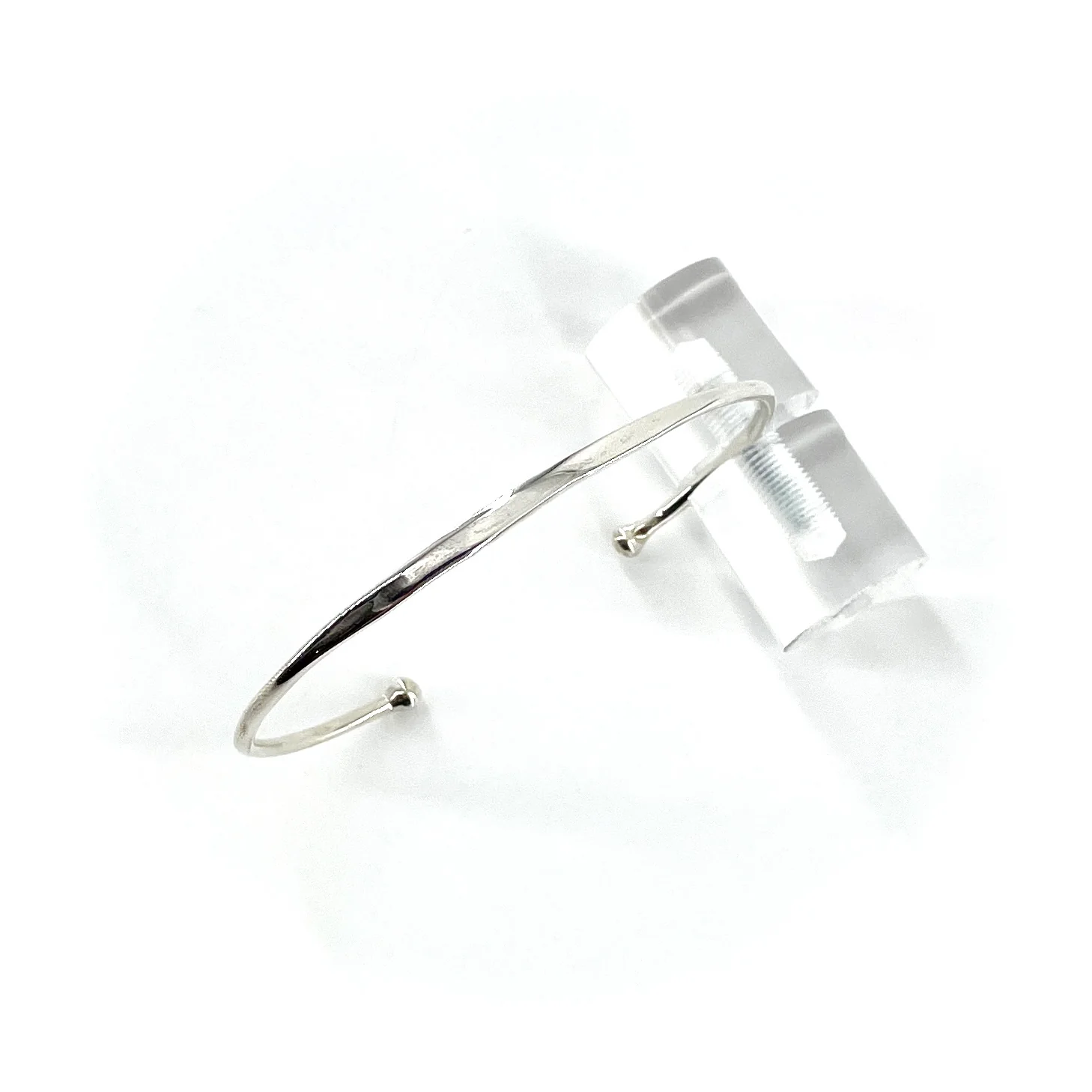 Jonc Gourmette Fin Ouvert en Argent – Image 3