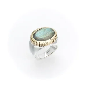 Large Bague en Argent et Labradorite