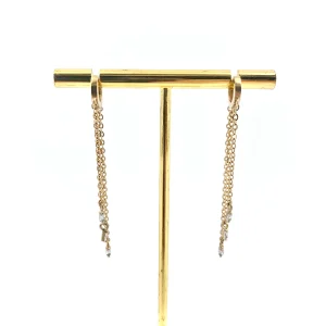 Boucles d'Oreilles Longues Baguettes Montées sur Mini-Créoles