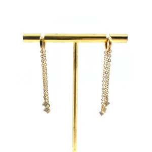 Boucles d'Oreilles Longues Losanges Montées sur Mini-Créoles