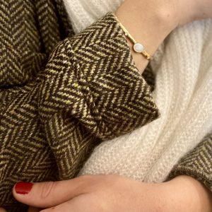 Jonc BOO Nacre Blanche et Cristal Blanc