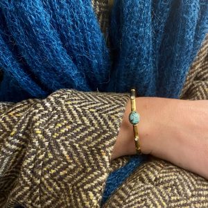 Jonc BOO Turquoise Africaine et Cristal Vert