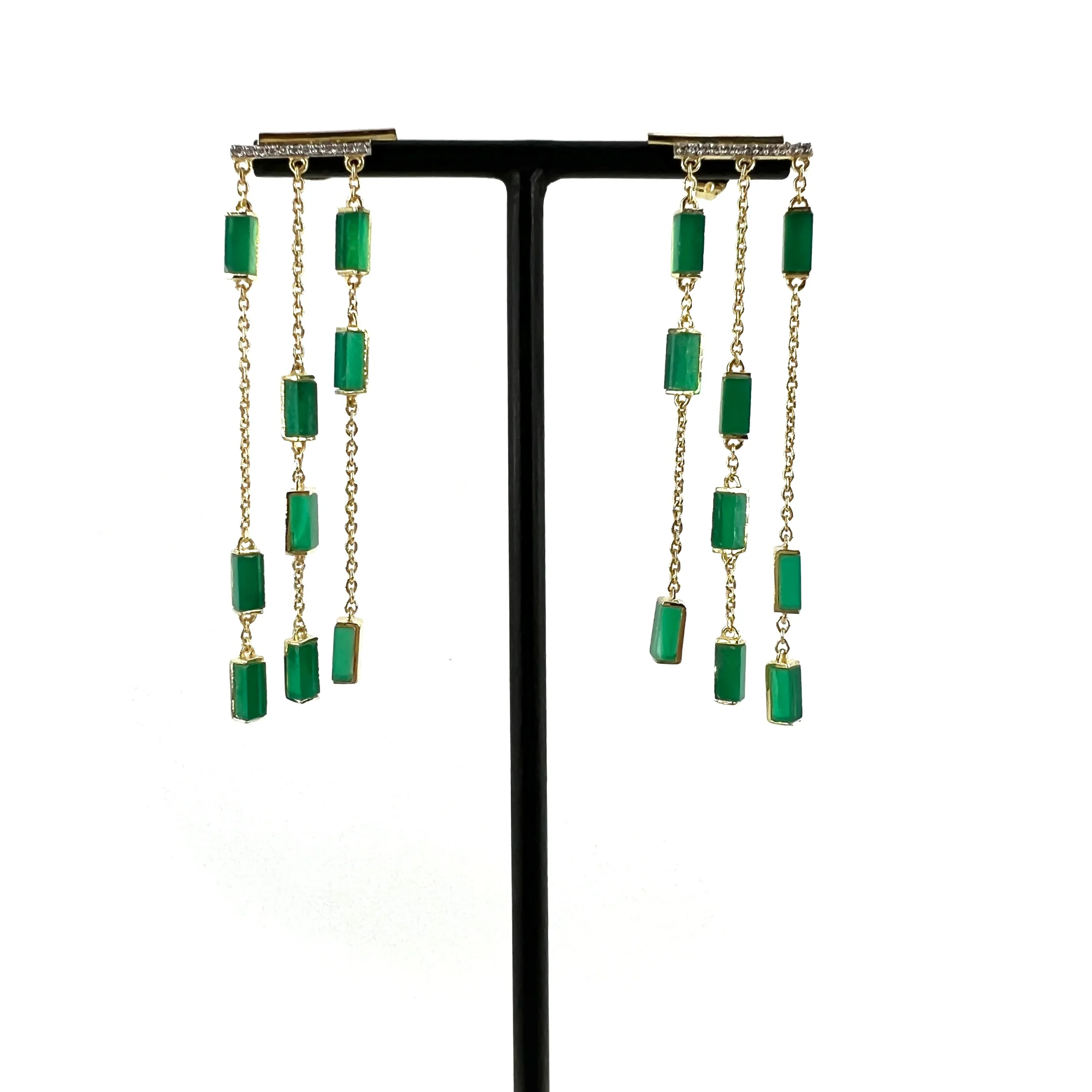 Boucles d'Oreilles MARA en Onyx Vert