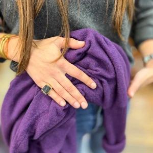 Bague SEEMA en Onyx Noir Texturé