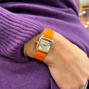 Montre PRIMA BELLEVILLE Bracelet Perlon Orange