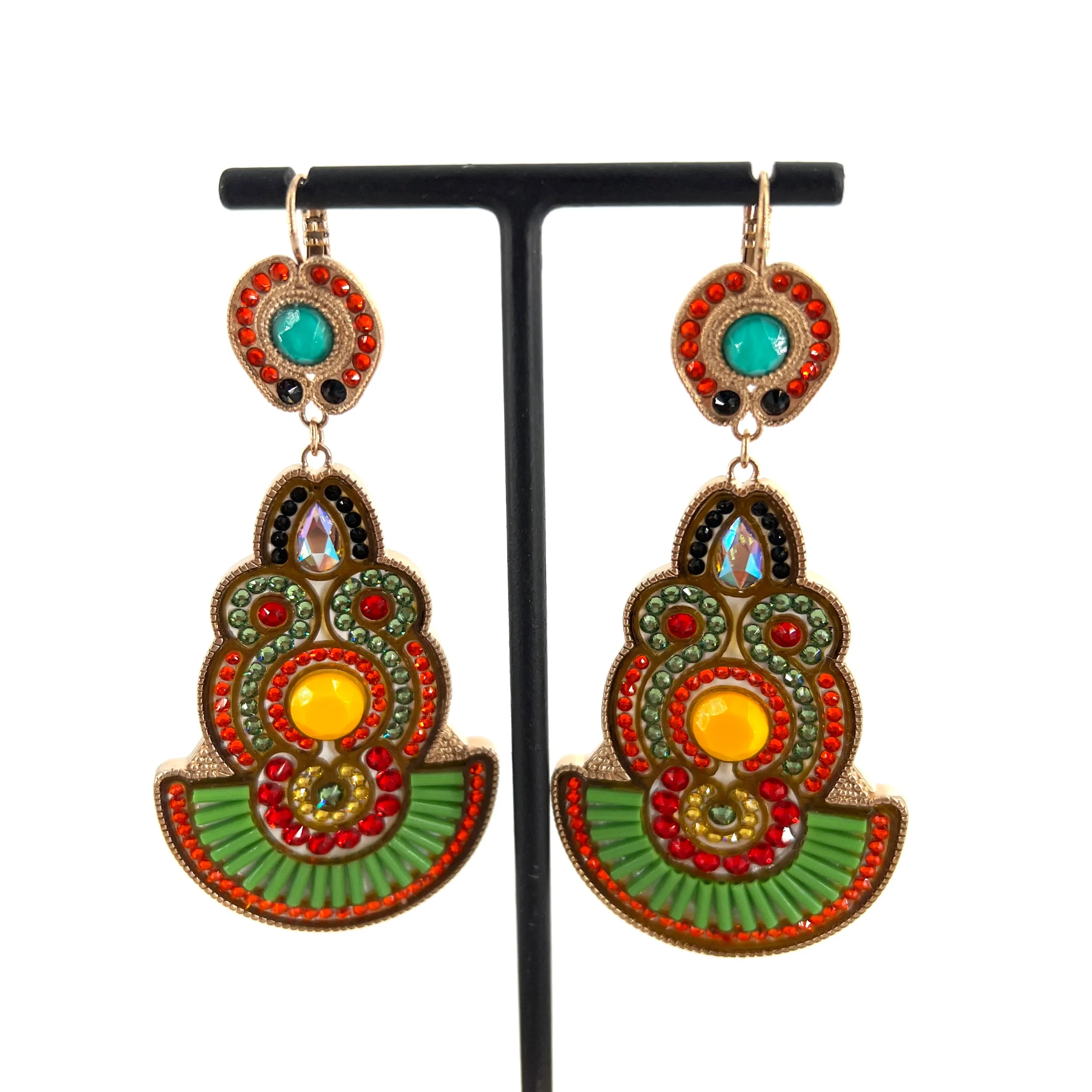 Boucle d'Oreille CIRCUS XL en PlaquĆ© Or et Pierres Multicolores ā Image 3