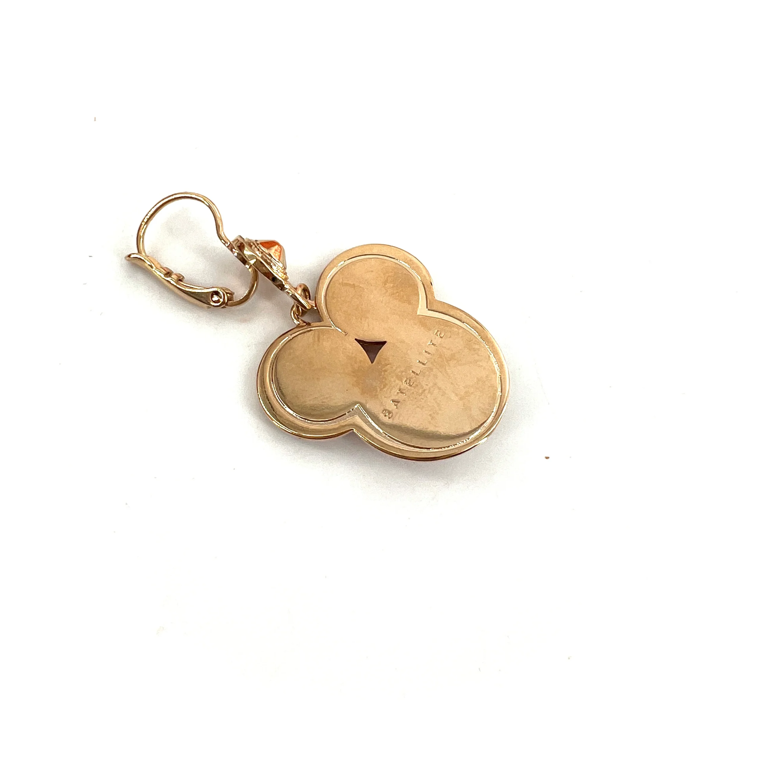 Boucle d'Oreille CIRCUS Petit Modèle en Plaqué Or et Pierres Roses – Image 4