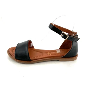 Sandale Talon Habillé Bride Cheville en Cuir Noir