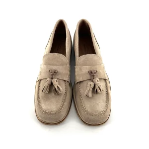 Mocassin à Pompons en Daim Craie