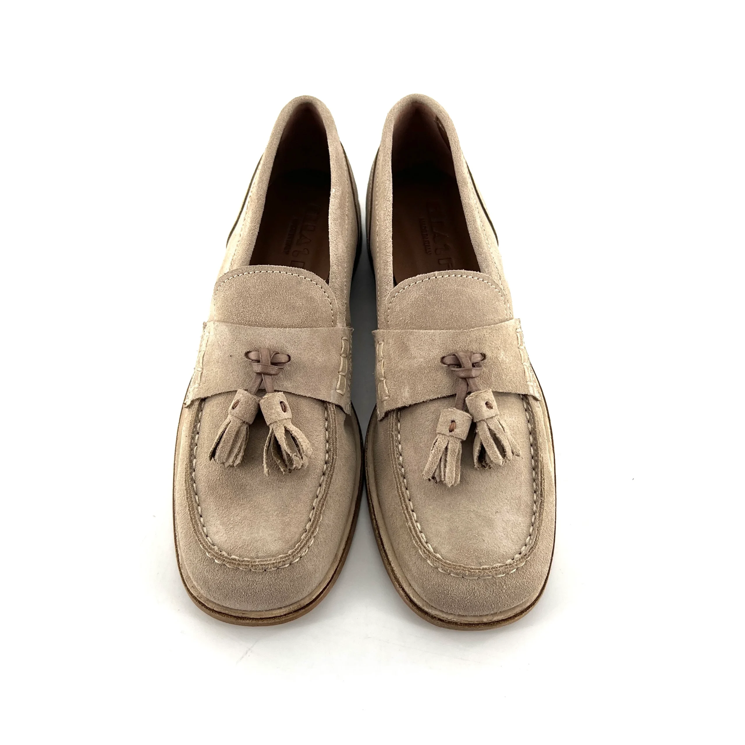 Mocassin à Pompons en Daim Craie