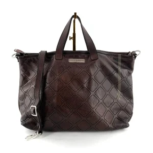 Sac FLAMINGO en Cuir Perforé Ébano