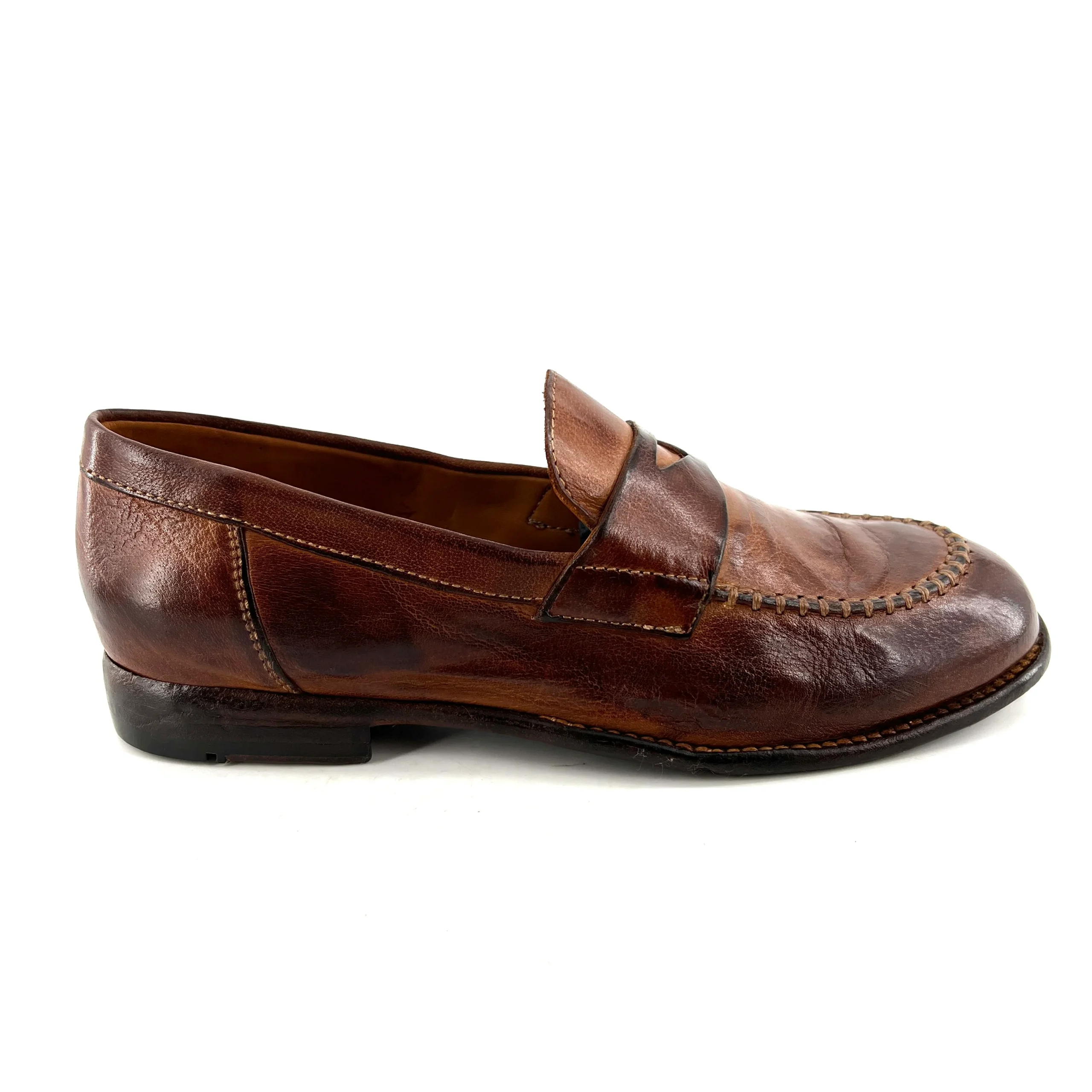 Mocassin en Cuir Camel Veiné – Image 3