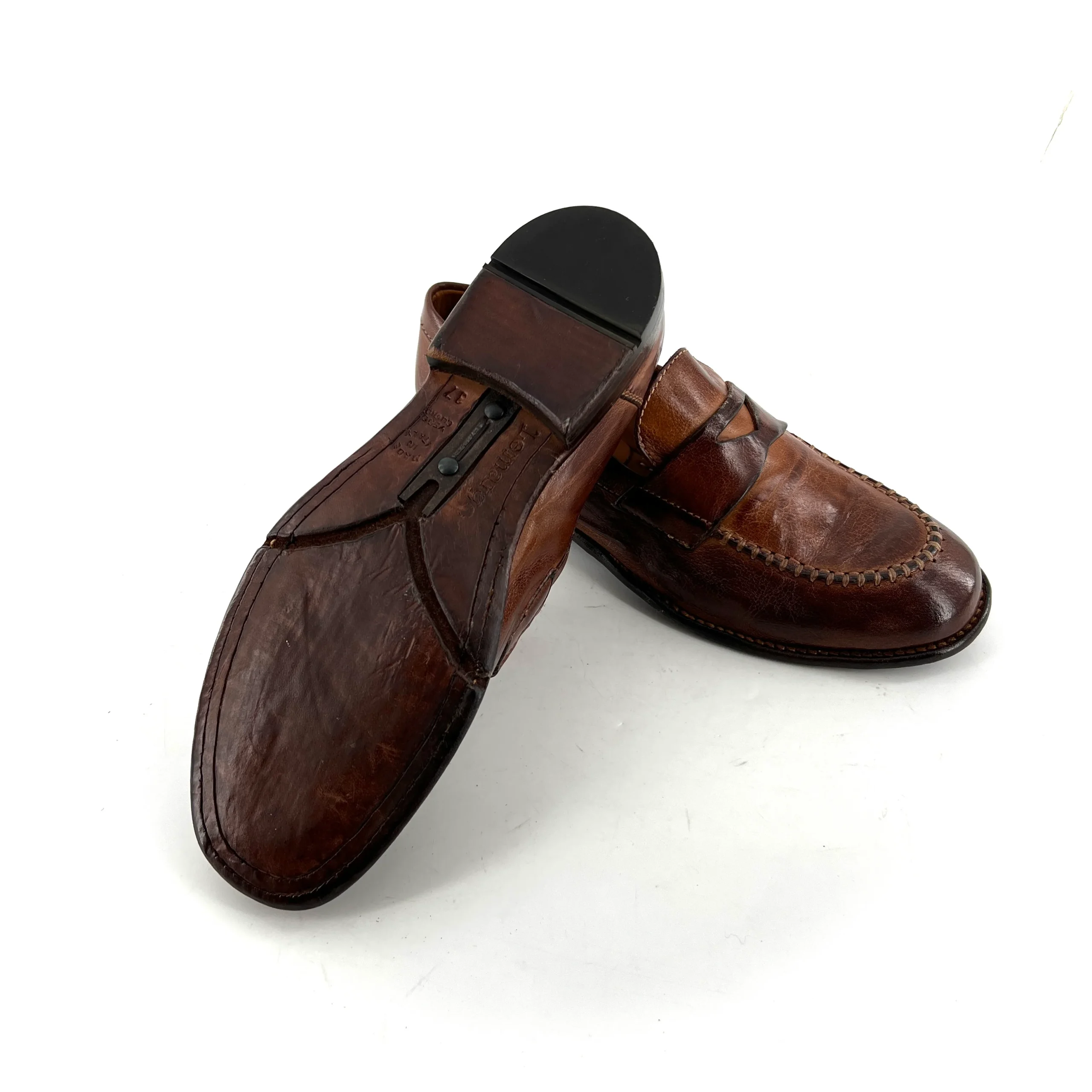 Mocassin en Cuir Camel Veiné – Image 8