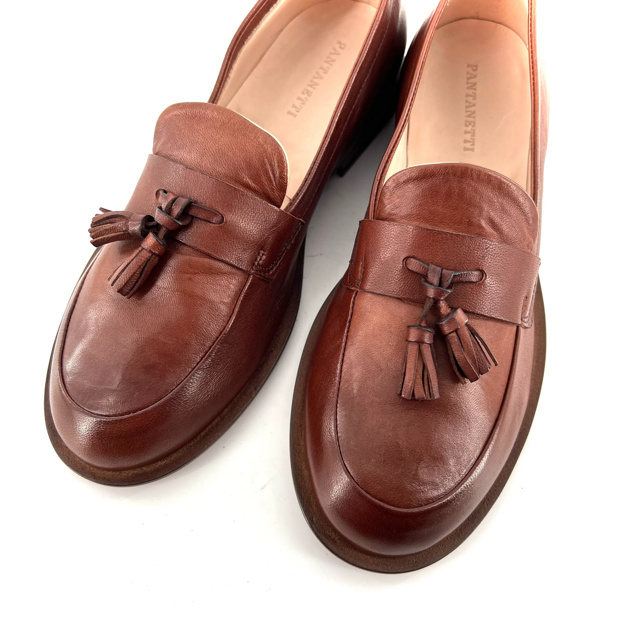 Mocassin à Pompons en Cuir Ultra Souple Camel