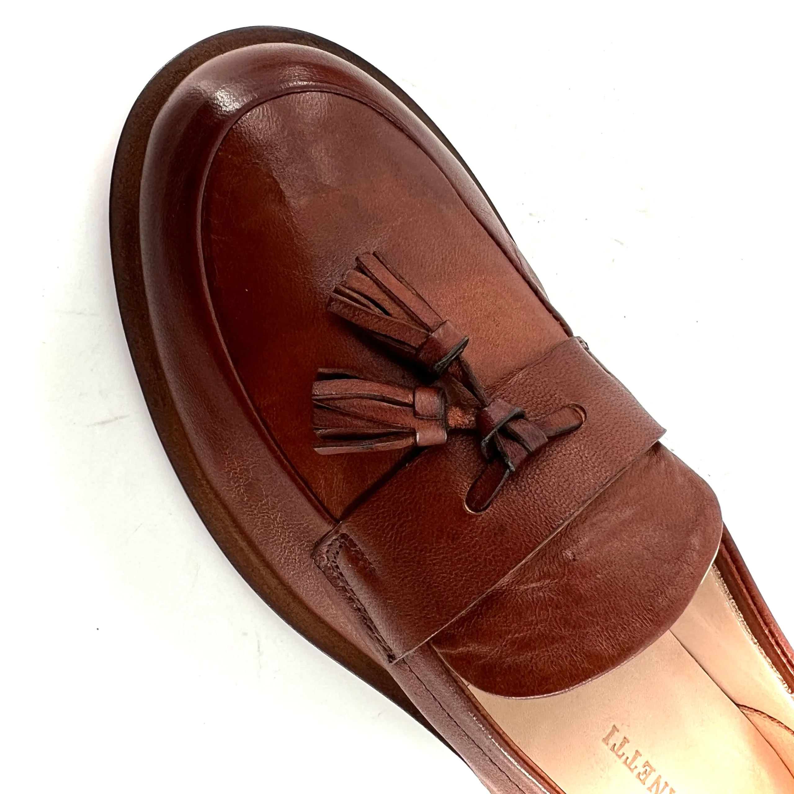 Mocassin à Pompons en Cuir Ultra Souple Camel – Image 5