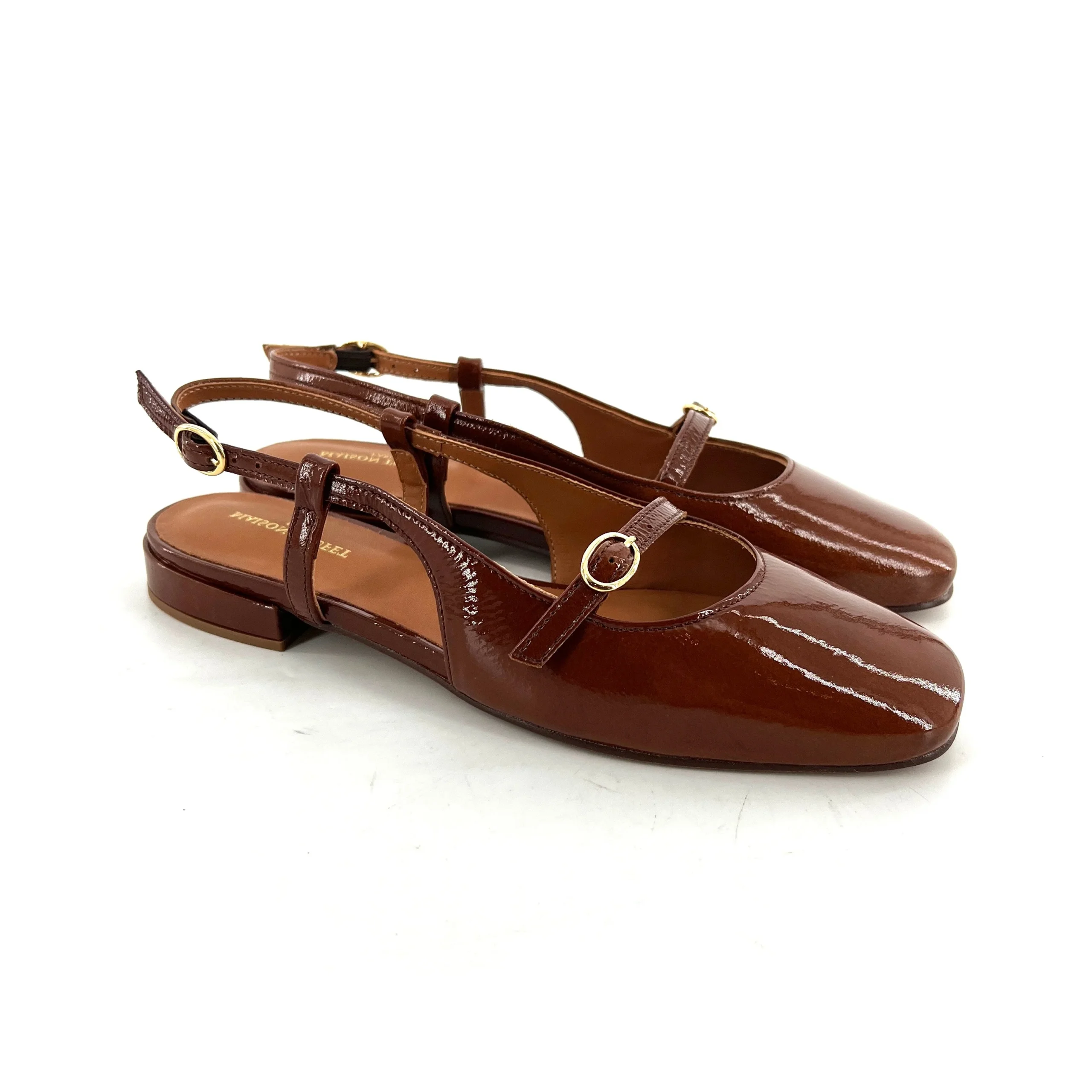 Babies BERTILLE en Cuir Vernis Cognac