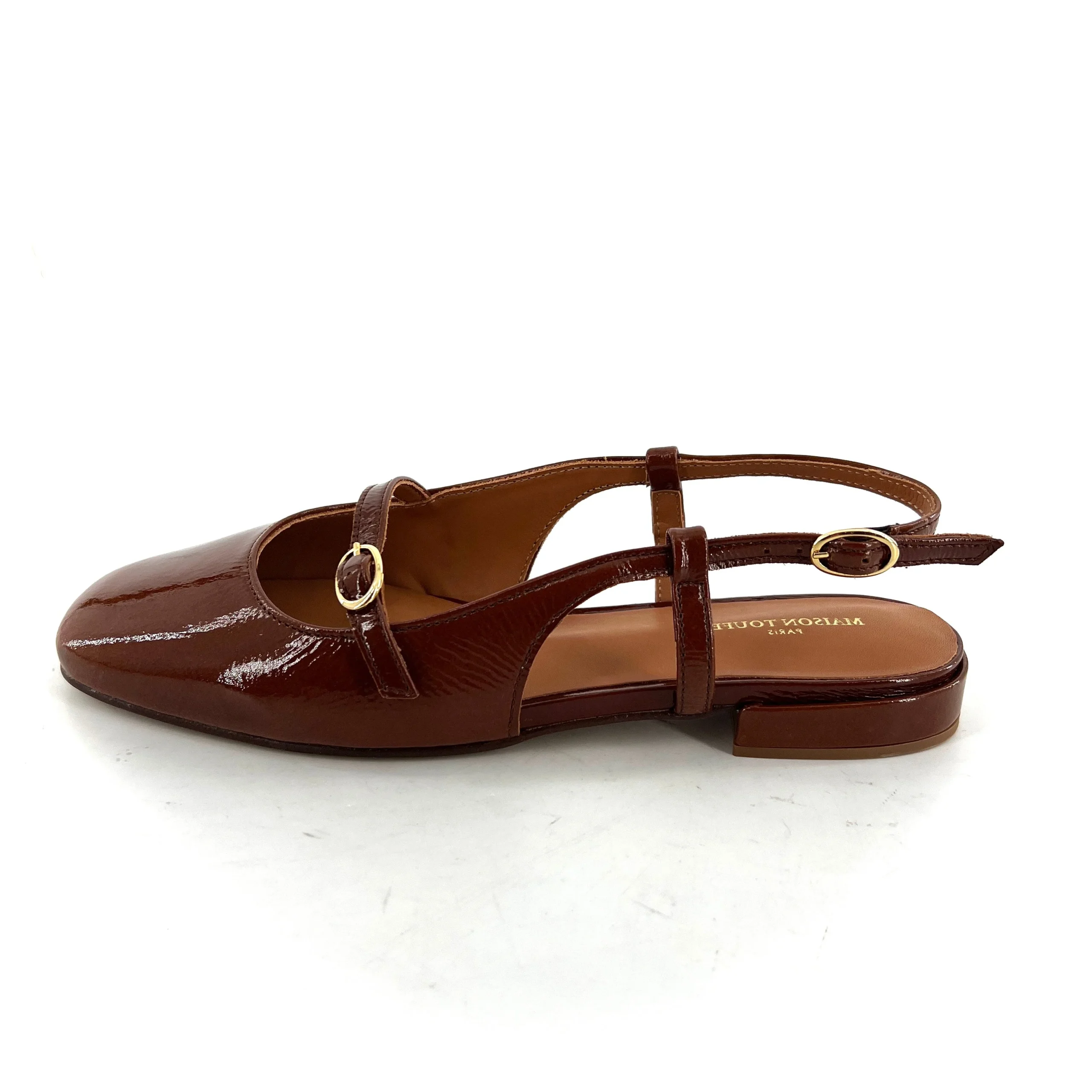 Babies BERTILLE en Cuir Vernis Cognac – Image 4