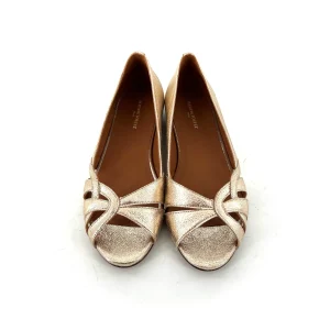 Ballerine CHIARA en Cuir Pailleté Doré Clair