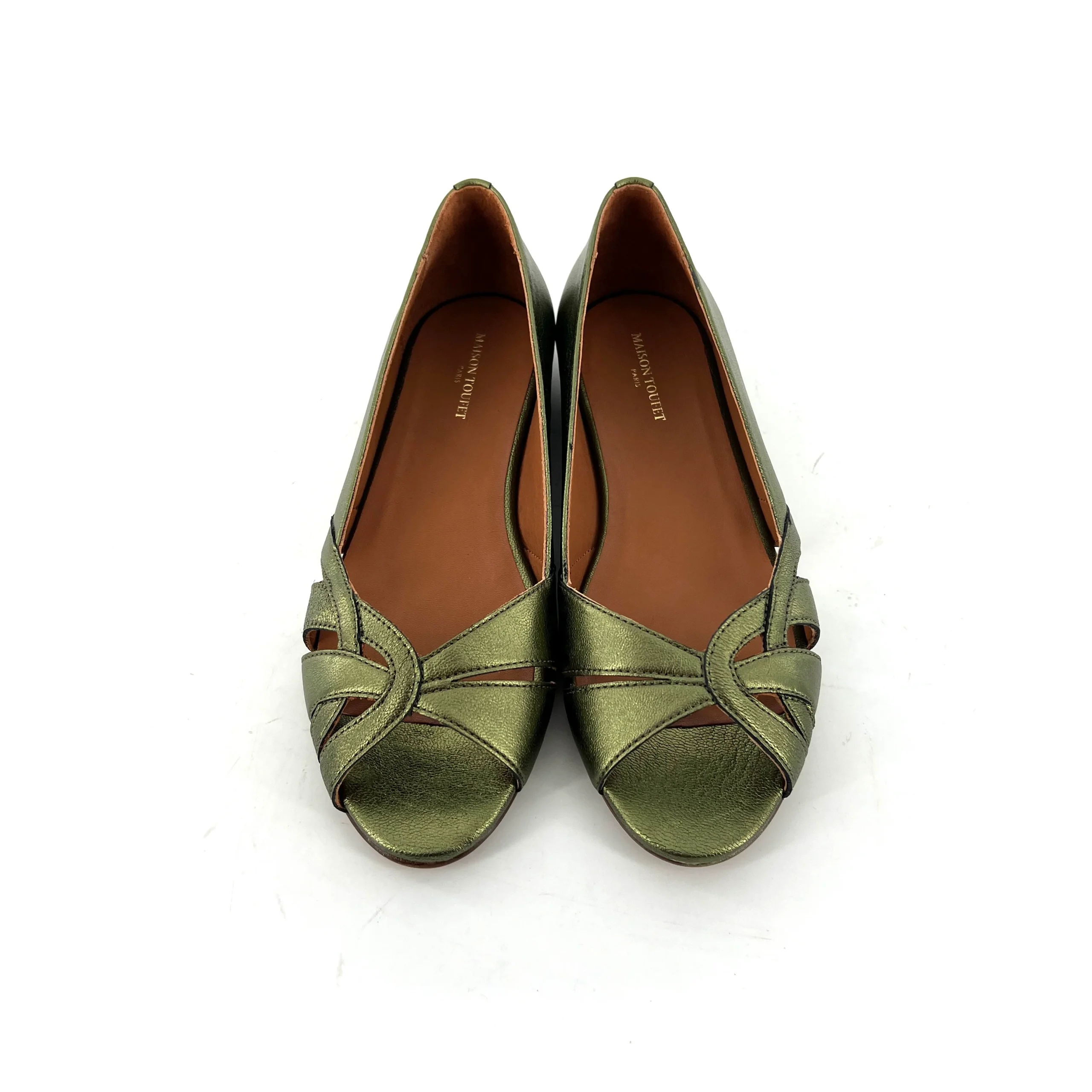 Ballerine CHIARA en Cuir Métallisé Kaki – Image 2