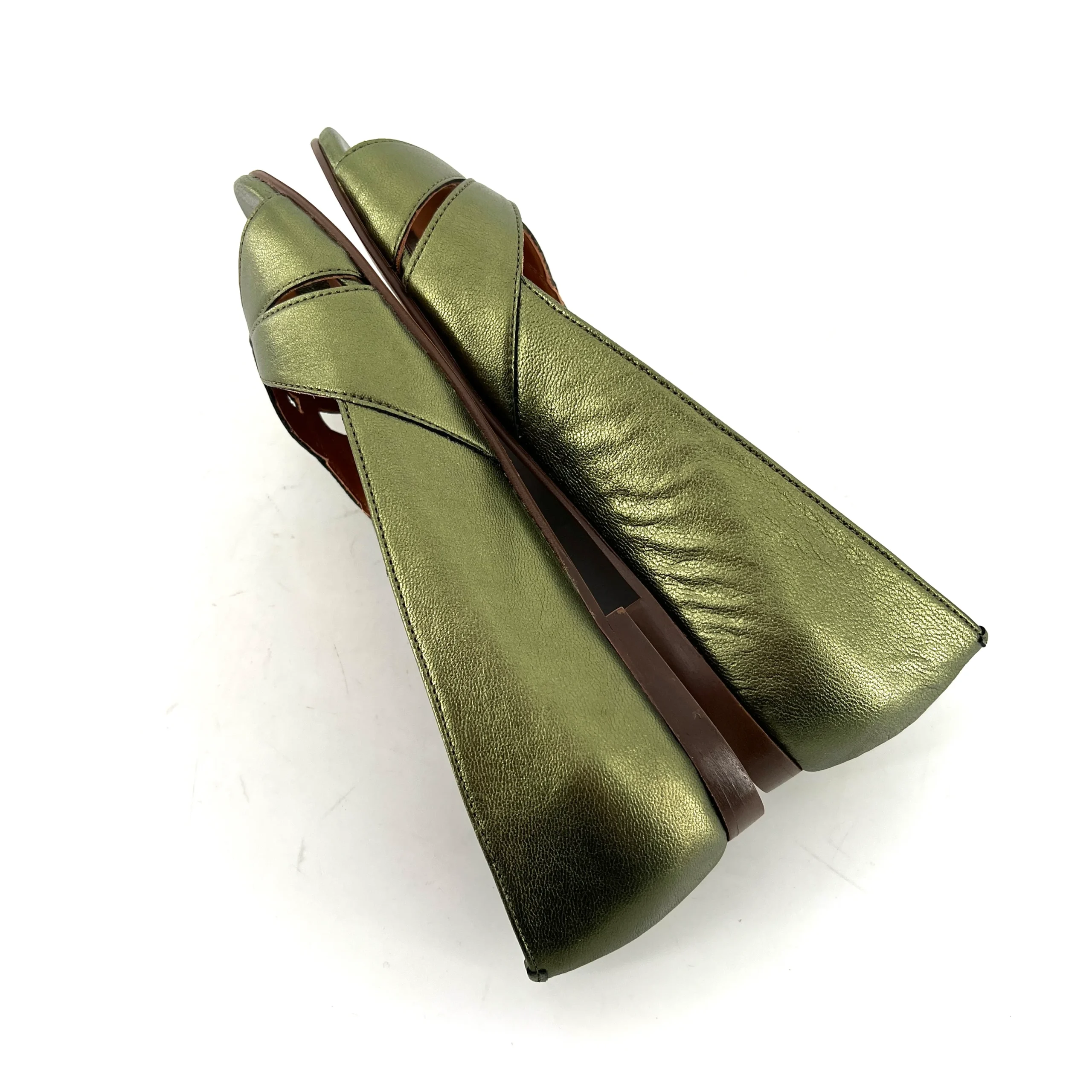 Ballerine CHIARA en Cuir Métallisé Kaki – Image 8