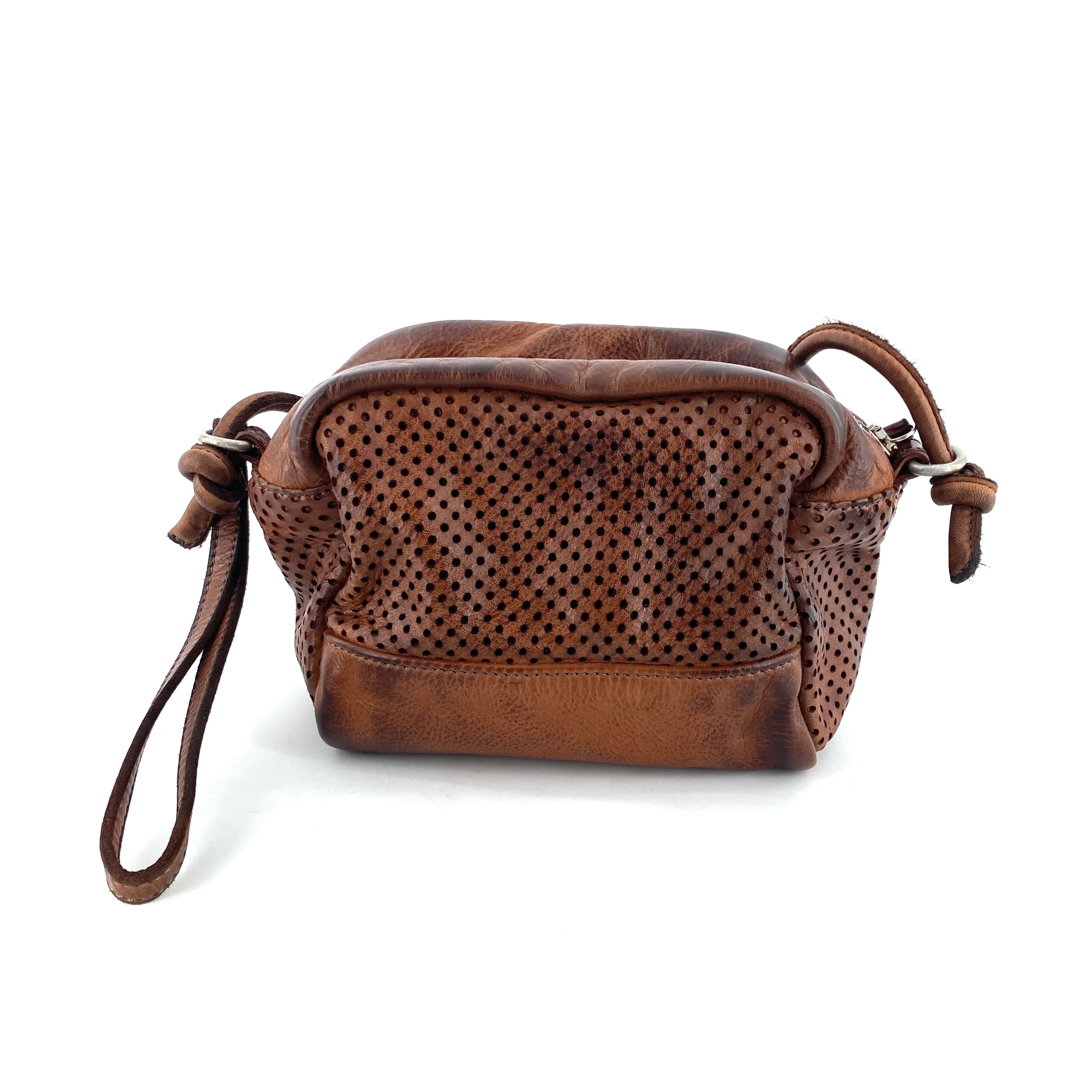 Sac CUBE en Cuir Perforé Camel – Image 3