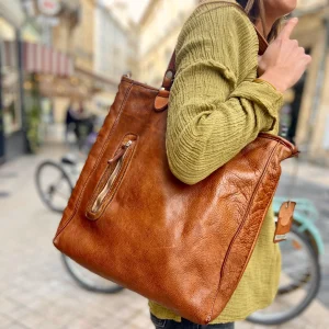 Sac OUTDOOR en Cuir Caramel