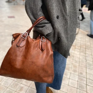 Sac MICHELLE en Cuir Lavé Camel