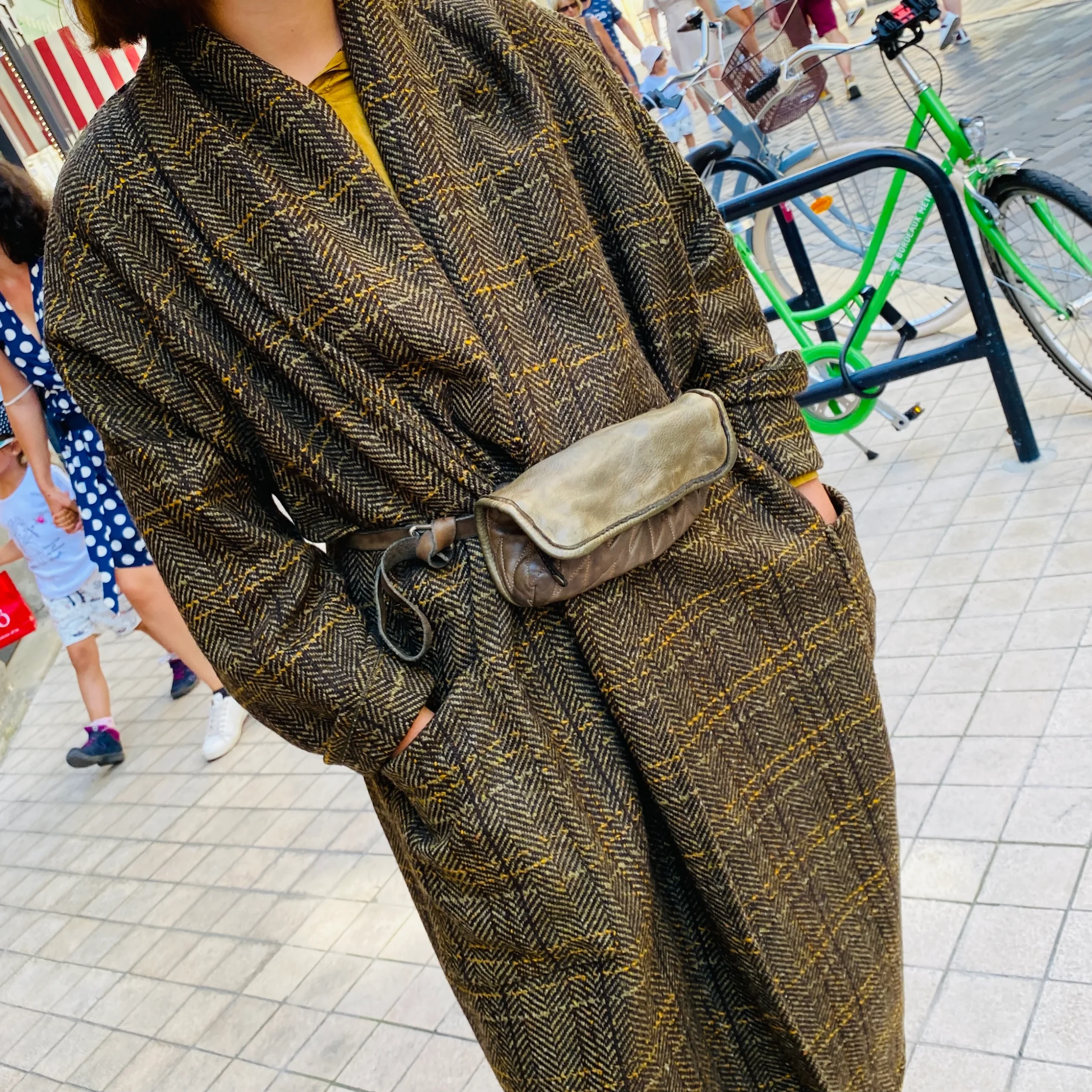 Manteau PAUL en Tweed Kaki et Noir – Image 8