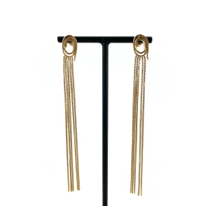 Boucles d'Oreilles LONG TOURBILLON en Plaqué Or