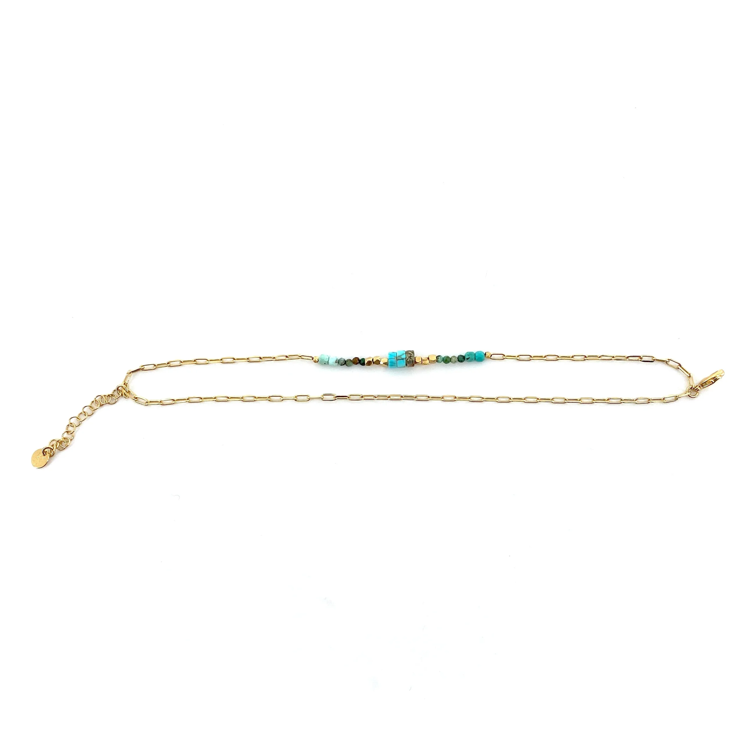 Bracelet FIDJI en PlaquĆ© Or et Turquoises ā Image 4